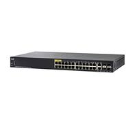 Switch gestito Cisco SG350-28P con 28 porte Gigabit Ethernet con 24 porte Gigabit Ethernet RJ45, 2 slot SFP, 2 porte Gigabit Ethernet combinate più PoE di 195 W, protezione limitata a vita (SG350-28P-K9-EU)