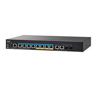 Switch gestito impilabile Cisco SG350X-8PMD con 8 porte 2.5 G multigigabit più PoE di 240 W, 2 x 10 G combinate SFP+, protezione limitata a vita (SG350X-8PMD-K9-EU)