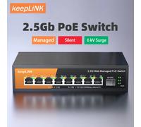 Switch gestito multi-Gigabit a 9 porte KeepLink con PoE da 8-2,5 Gbps e SFP+ da 1-10 Gb