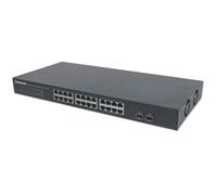 Intellinet 24-Port 2 SFP Ports, 24 x Mbps RJ45 Ports 2 x SFP, IEEE 802.3az (Energy Efficient ), 19 Rackmount, Metal Switch