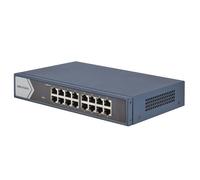 Switch Gigabit Hikvision DS-3E0516-E(B) a 16 porte, alloggiamento in metallo senza ventola
