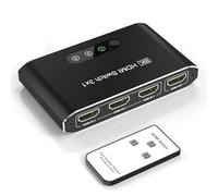 Switch HDMI 2.1 8K 3 in 1 Out, commutatore HDMI in alluminio con telecomando e interruttore automatico, supporta 4K a 120Hz, HDCP 2.3, scatola selettore splitter HDMI compatibile con PS5, Apple TV