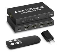 Switch HDMI 2.1 8K@60Hz 4K@120Hz, HDMI Switch 4 in 1 Out, con Telecomando, Supporta 48Gbps e HDCP 2.3 1080P UHD 3D Dolby Atmos Compatibile con PC,Monitor,PS4,TV Stick,Proiettore,HDTV,Lettore Blu-Ray