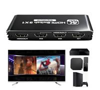 Switch HDMI 3 in 1 Out 4K 120Hz HDMI Splitter con telecomando, 8K 30Hz HDR10+ CEC HDCP2.3, distributore per PS5/PS4/3, Xbox, Switch, Blu-ray, PC, proiettore, TV, adattatore Hub