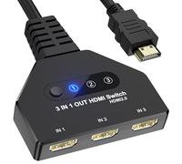 Switch HDMI 3 in 1 Out, 4K @60hz HDMI Splitter, commutatore HDMI a 3 vie supporta Full HDCP2.2 1080P 3D, splitter HDMI 1 in 3 out, compatibile con Xbox/roku/Stick/HDTV/PS4/PS5/Mac/Win/Linux