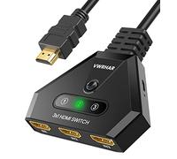 Switch HDMI 4K - Splitter a 3 porte con cavo HDMI ad alta velocità, supporta 4K 3D 1080P UHD HDCP 2.2 per Xbox PS3/4/5 Sky Box Apple TV Fire Stick lettore Blu-ray/DVD