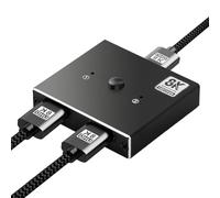 Switch HDMI 8K HDMI 2.1 splitter bidirezionale 1 in 2 out/2 in 1 out estendere display Ultra HD 4 K @ 120 Hz 8 K @ 60 Hz 3D 48 Gbps HDMI Switcher per Xbox, Apple TV, PS5/PS4, Roku, Blu-Ray, DVD, HDTV