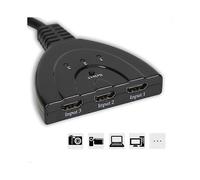 Switch HDMI a 3 porte, interruttore automatico 3x1 con cavo a spirale da 3 piedi, supporto audio 3D