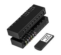 Switch HDMI/AV 8 in 1 con telecomando, 4K a 60 Hz 4:4:4, 4 ingressi HDMI e 4 × RCA a 1 uscita MI HD, HDR10/Dolby Vision, 18 Gbps, supporto 3D per TV/proiettore/monitor