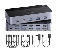 Switch HDMI KVM 2 Ingressi 2 Uscite 8K 60Hz Doppio Display Commutatore KVM con 4