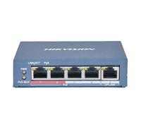 Hikvision, DS-3E0105P-E, switch PoE a 5 porte, 10/100 Mbit/s, standard IEEE 802.3at e IEEE 802.3af