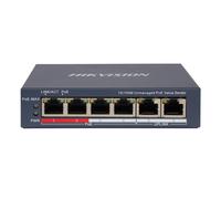 Switch Hikvision DS-3E0106P-E/M(B) 4 porte PoE 2 uplink 10/100 Mbps grigio