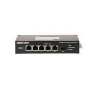 Switch Hikvision DS-3T0506HP-E/HS Gigabit PoE 4 porte 2 SFP 60 W Hi-PoE senza ventola