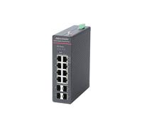 Switch Hikvision DS-3T1512HP-SI-8P4F 12 porte Gigabit PoE industriale DIN HiPoE