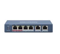 SWITCH HIKVISION L2, Unmanaged, 4 10/100M RJ45 PoE ports, 2 10/100M RJ45 uplink ports, 802.3af/at/bt, port 1 support Hi-PoE 60w