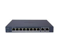 Hikvision switch l2, smart managed, 8 gigabit rj45 poe ports, 2 gigabit rj45 port, 802.3af/at, poe p