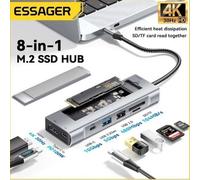 SWITCH HUB ESSAGER 8in1 CAVETTO ADATTATORE SSD USB HDMI MICRO SD TYPE-C COMPUTER