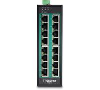 TRENDnet switch TI-PG160 16 porte non gestito Gigabit 10/100/1000 PoE DIN-Rail Nero