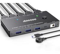 Switch KVM 2 computer 1 monitor 8K@60Hz/4K@120 Hz Switch KVM HDMI con telecomando cablato, alimentatore e cavo USB 3.0 inclusi