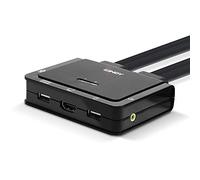 Switch KVM 2 porte HDMI 18G, USB Type C, USB 2.0 & Audio con cavi