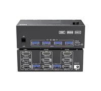 Switch KVM 3 monitor 2 computer 8K@60Hz 4K@144Hz 2 USB3.0 Switch KVM monitor triplo,Cambia senza problemi(KVM203DH-US)