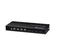 Switch KVM 4 Porte USB HDMI 4K 60Hz con Hub USB e Audio, Controllo di 4 Computer, Cavi Inclusi
