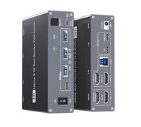 Switch KVM 4K USB Type-C 2 monitor 2 computer USB-C e doppio HDMI 4K @ 60Hz Switch KVM a doppio monitor per computer portatile e scrivania, ricarica PD 100W con cavo di tipo C 3.1