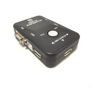 Switch KVM a 2 porte 1080P Controller USB per 2 computer - Selettore manuale dei pulsanti Supporto VGA per Windows per Mac per Linux Design compatto nero 6 x 5 x 3 cm