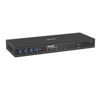 Inline DisplayPort KVM Switch 4 Porte 4K 60Hz DP 1.4a USB RS232 | 4 computer tramite una postazione di lavoro, 4K 60 Hz, USB KVM, hotkey, controllo IR e RS232, alloggiamento in metallo
