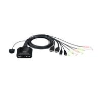 ATEN Switch KVM cablato USB 4K HDMI a 2 porte con selettore porta remota