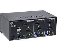 Switch KVM da tavolo - 2 vie - Doppio monitor - DP+HDMI - 4K - USB 3.0 - Audio