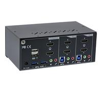 Switch KVM da tavolo - 2 vie - Doppio monitor - HDMI - 4K - USB 3.0 - Audio NEW
