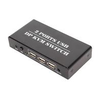 Switch KVM DisplayPort 4K a 2 Porte, Lega di Alluminio Dual Mode, Switch KVM Semplice per Controllo di 2 PC per Tastiera e Mouse (Spina Europea)