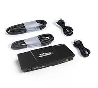 Switch KVM DisplayPort TESmart per 2 Computer e 1 Monitor, Switch KVM 2x1 4K a 60 Hz, Dock USB 2.0, Telecomando IR, Pulsanti e Tasti di Scelta Rapida, Cavo DP-in