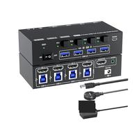 Switch KVM for 4 computer 8K60Hz, simulazione EDID, switch KVM USB3.0 a 4 porte 4K144Hz con Compatibilità estesa