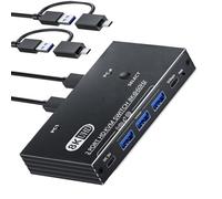 Switch KVM HDMI, 1 monitor, 2 computer, 8K a 60 Hz, switch KVM per 2 computer che condividono 1 monitor, tastiera, mouse, stampante, con 2 cavi splitter USB 2 in 1