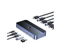 Switch KVM HDMI due in uno uscita condivisione display 4K distribuzione schermo diviso da a USB