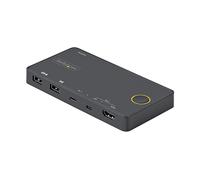 StarTech.com Switch KVM ibrido USB-A + HDMI e USB-C a 2 porte - Monitor singolo HDMI 2.0 4K 60Hz - Switch KVM compatto per desk