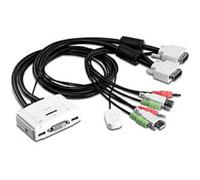 Switch KVM TRENDnet TK-214i 2 Porte DVI USB Audio Cavo 1.45m Bianco