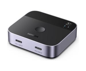 Switch KVM Ugreen AW502 HDMI USB-C 4K 60Hz HDR Alluminio