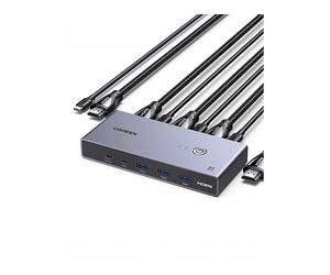 SWITCH KVM UGREEN USBC/HDMI, 2 in 1, Fino a 5 Gbps