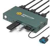 Switch KVM USB 3.0 HDMI 2 PC 1 Monitor 4K @60Hz KVM Switch Switch (3 porte USB 3.0+ USB C) per 2 computer, condividere monitor, tastiera, mouse, adattativo EDID, con controller desktop