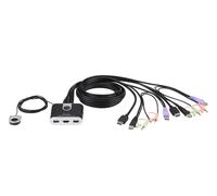 ATEN Switch KVM cavo USB HDMI/audio a 2 porte con selettore porta remota
