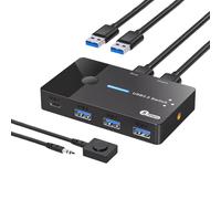 Switch KVM USB3.0 2 in 4 out, condivisione host laptop, dispositivo USB3.0 di tipo C, mouse, tastiera e stampante condivisi