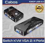 Switch KVM VGA 2/4 Porte USB Tastiera Mouse Monitor Splitter Video 1920x1440 HD
