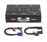 Switch KVM VGA USB, Switch KVM VGA Manuale a 2 Porte con 1 Porta VGA e 3 USB 2.0, per la Condivisione di 2 PC 1 Monitor Video Tastiera Mouse Scanner Stampante Dispositivi USB