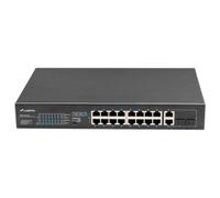 Lanberg RSFE-16P-2C-150 switch di rete Non gestito Gigabit Ethernet (10/100/1000) Supporto Power over Ethernet (PoE) 1U Nero