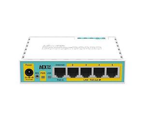 SWITCH MIKROTIK hEX PoE lite, 10/100 Mbit/s, Unmanaged, 5 Porte eth., 5 porte, 10/100 Mbit / s