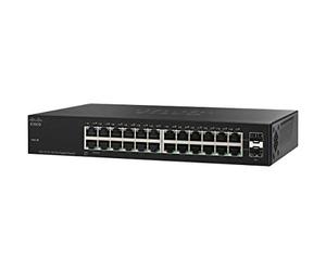 Switch non gestito Cisco SG112-24 compatto con 24 porte Gigabit Ethernet (GbE) più 2 porte Gigabit Ethernet combinate mini-GBIC SFP, protezione limitata a vita (SG112-24-EU)