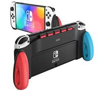Switch OLED Grip, JUSPRO Grip Case compatibile con Nintendo Switch OLED, accessori unici progettati impugnatura comoda ed ergonomica con 5 slot di gioco